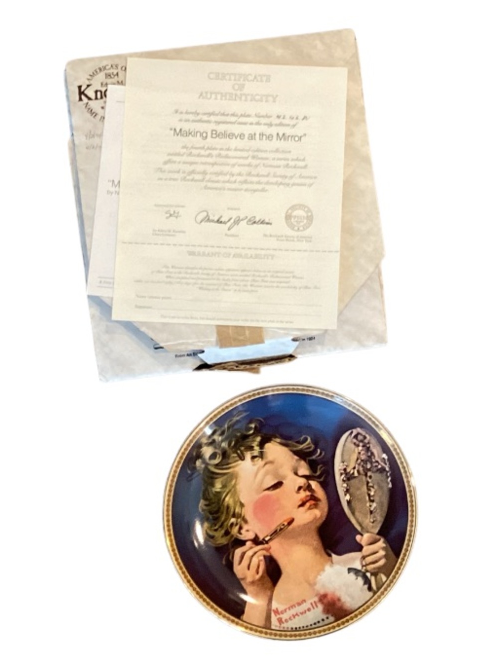 Knowles Norman Rockwell Making Believe at the Mirror 1982 Collector Plate
